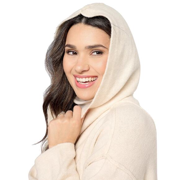 Studio Park x Amy Stran Hooded Cardigan in Winter White NWT Size Medium - Picture 3 of 3